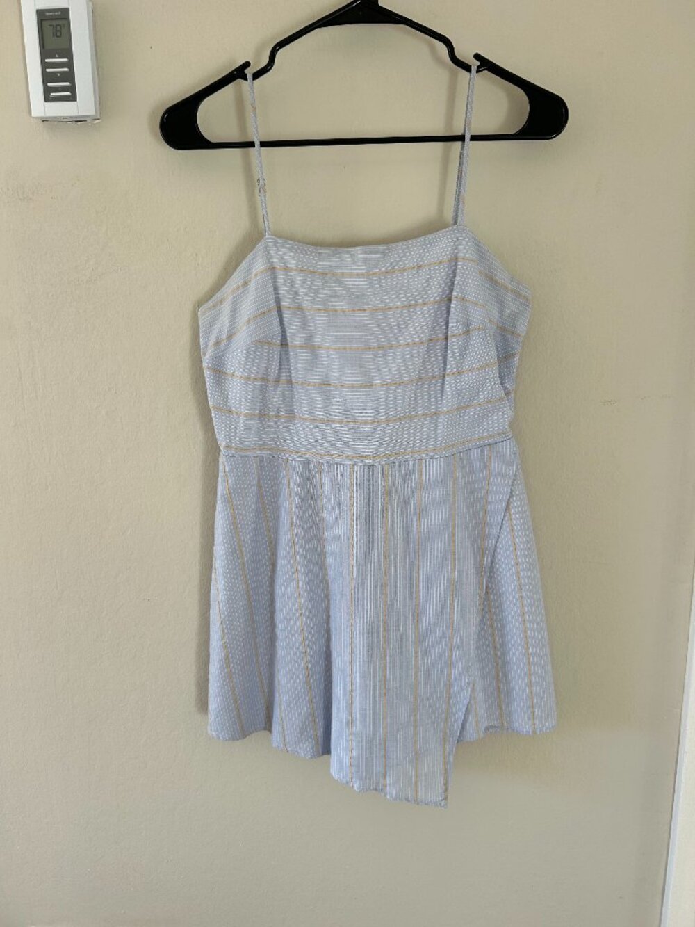 Altar’d State Striped Romper | Blue Orange | Size M